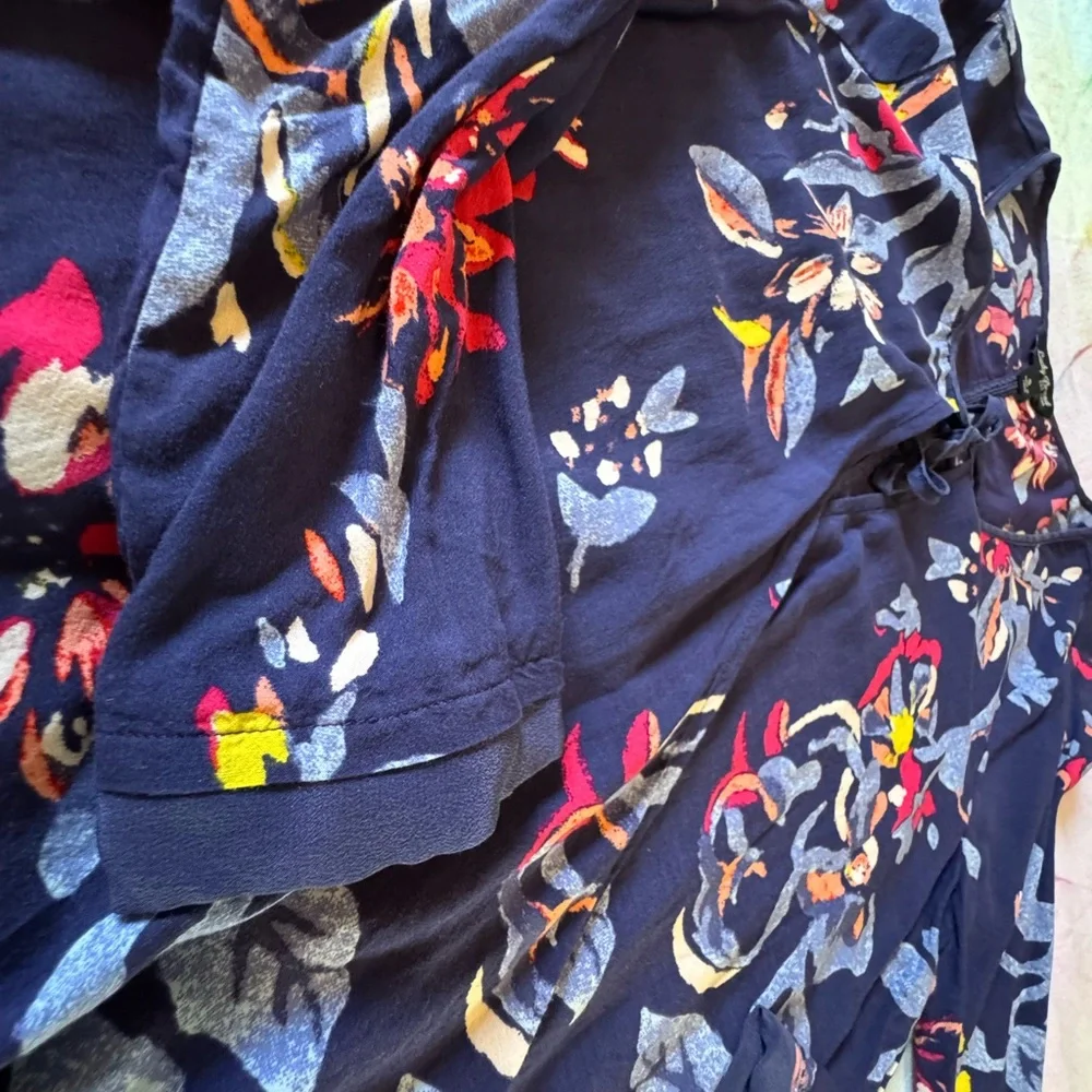 Lucky Brand Dark Blue Floral Women's Blouse